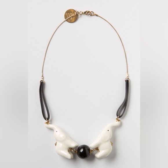 Anthropologie Jewelry - RARE Andres Gallardo Balancing Elephants Necklace